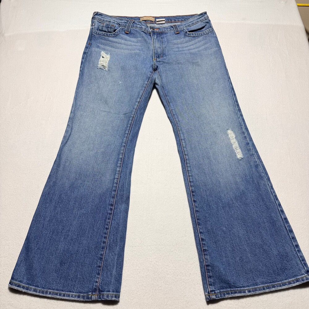 Agaci Too 463510-B Women's Flare Jeans Size 15 Distressed Made in USA